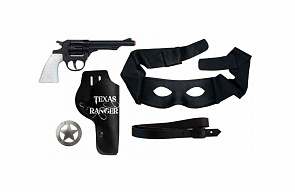 Игровой набор техасского рейнджера с револьвером, кобурой, маской, поясом и значком (Gonher, 680/6)